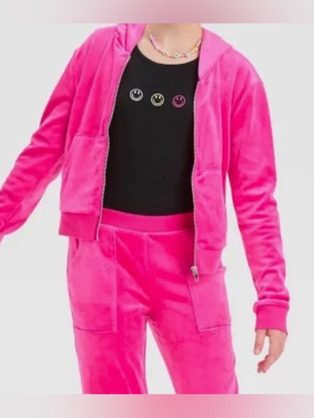 Girls Art Class Target Pink Velour Zip Hoodie size 10/12 NWOT